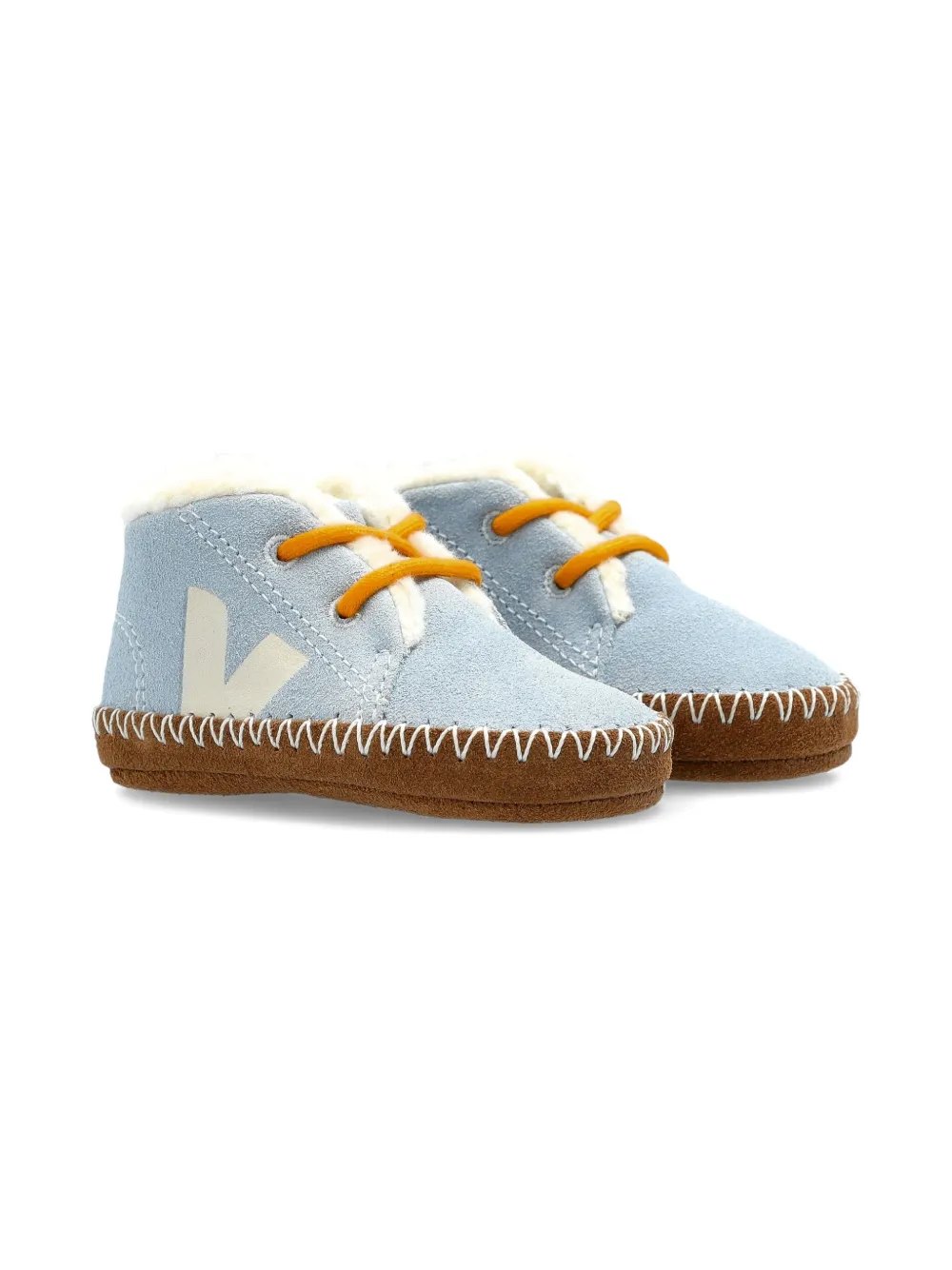 

Кроссовки из замши с логотипом V VEJA Kids, синий
