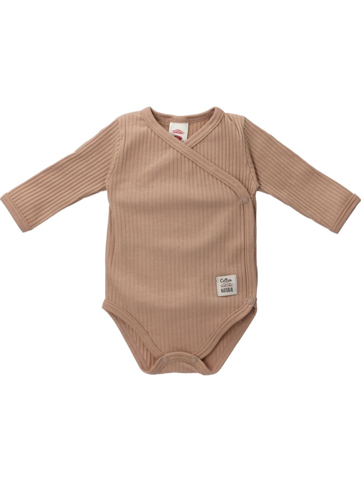 

Makoma Боди с длинными рукавами в рубчик, коричневого цвета