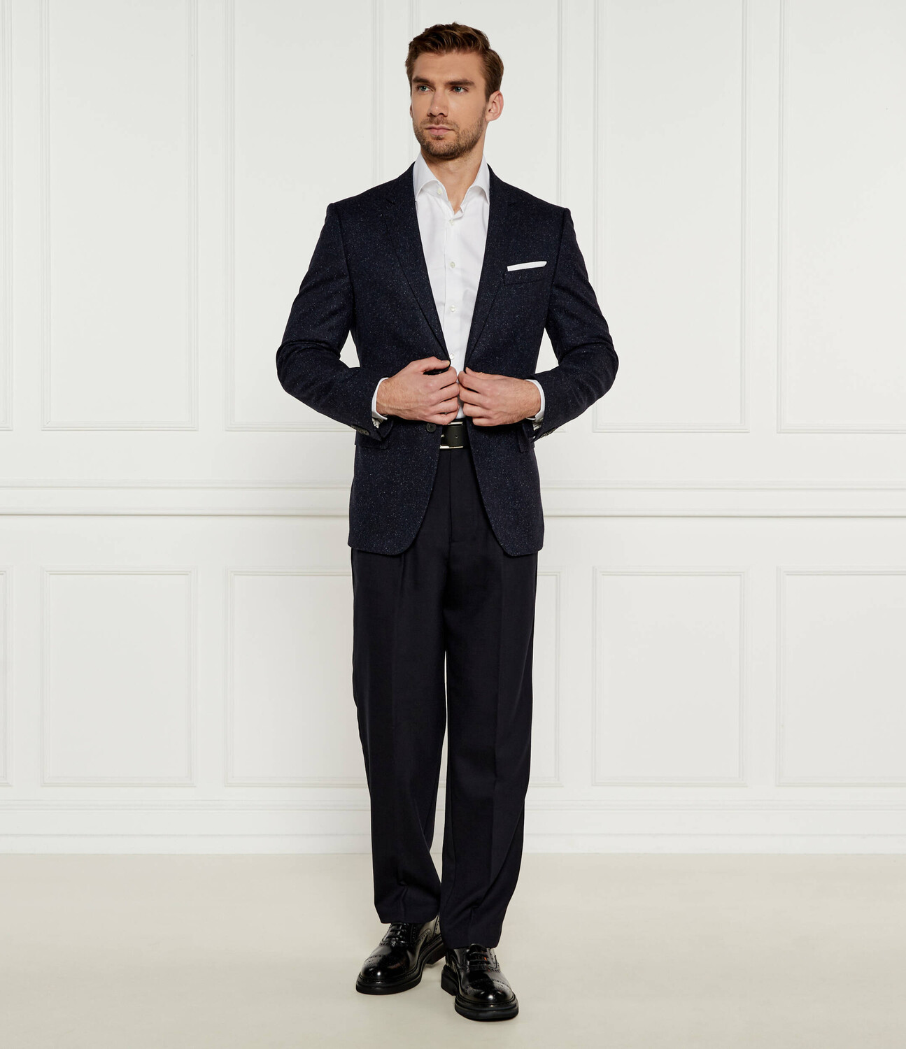 Шерстяная куртка BOSS BLACK elegante H-Hutson-224 Slim Fit, темно-синий — фото 2