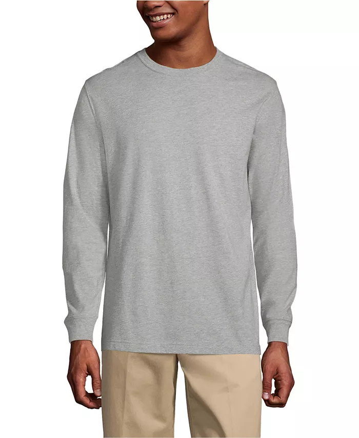 

Мужская футболка с длинными рукавами Essential Lands' End, серый