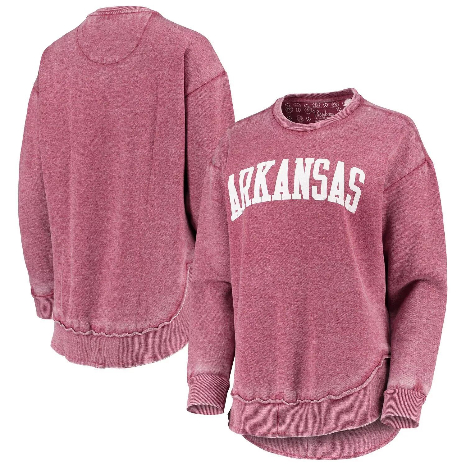 

Женский свитшот Pressbox Cardinal Arkansas Razorbacks Vintage Wash Pullover