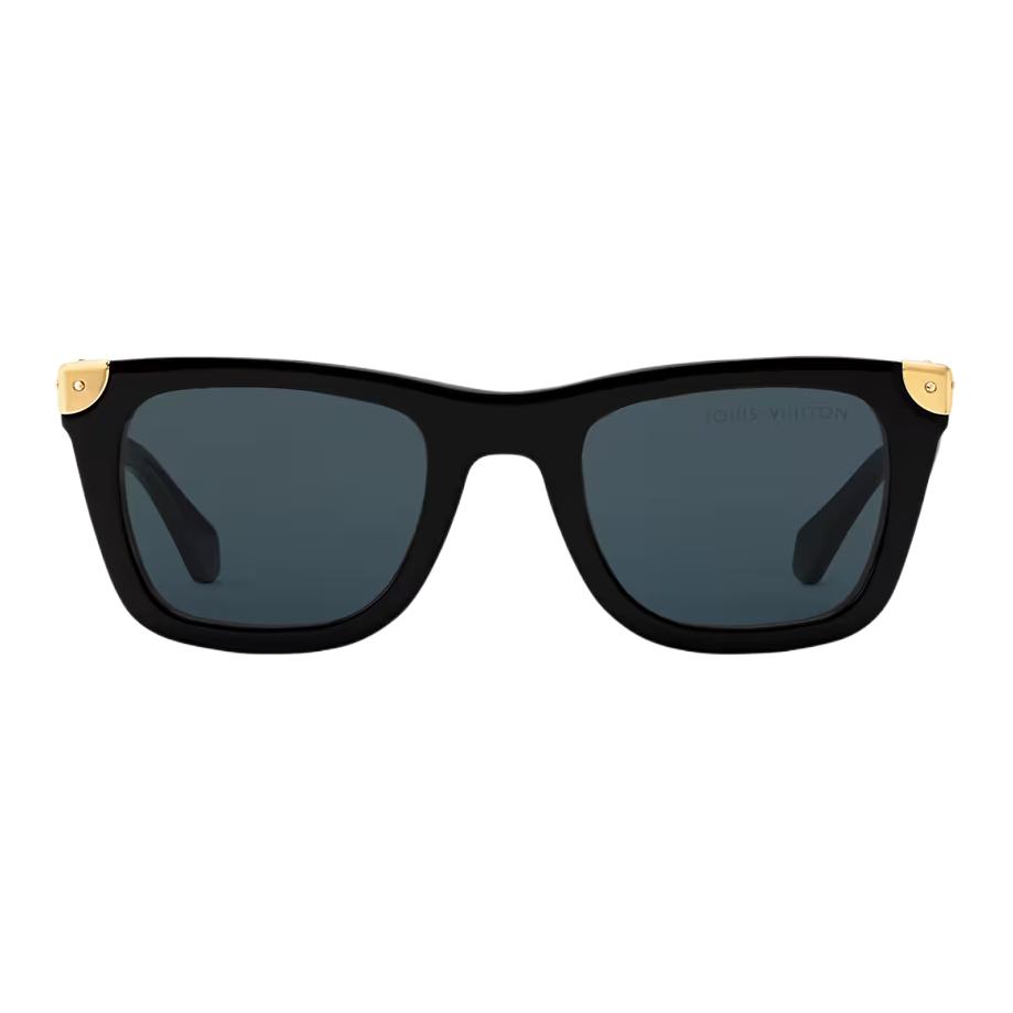

LOUIS VUITTON Ацетатные квадратные солнцезащитные очки для мужчин Black/Gold