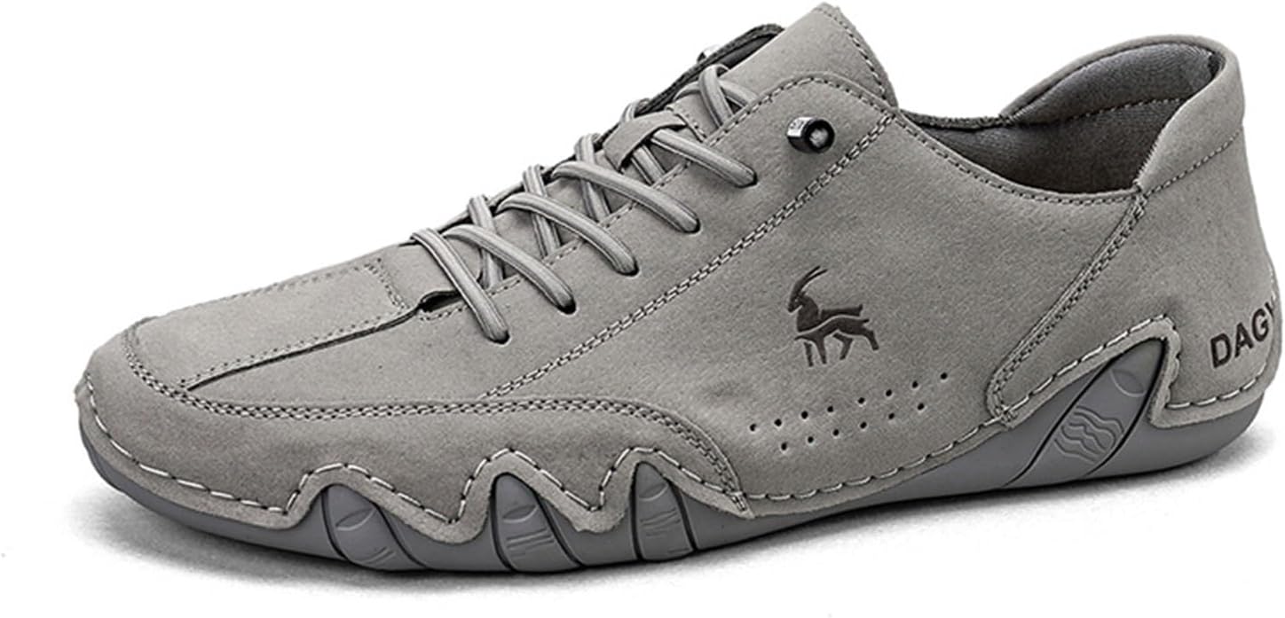 

Мужские повседневные лоферы без шнурков, удобные туфли на шнуровке, легкие, ручной работы, для прогулок на открытом воздухе, походов, кемпинга и вождения, на все сезоны Generic, серый