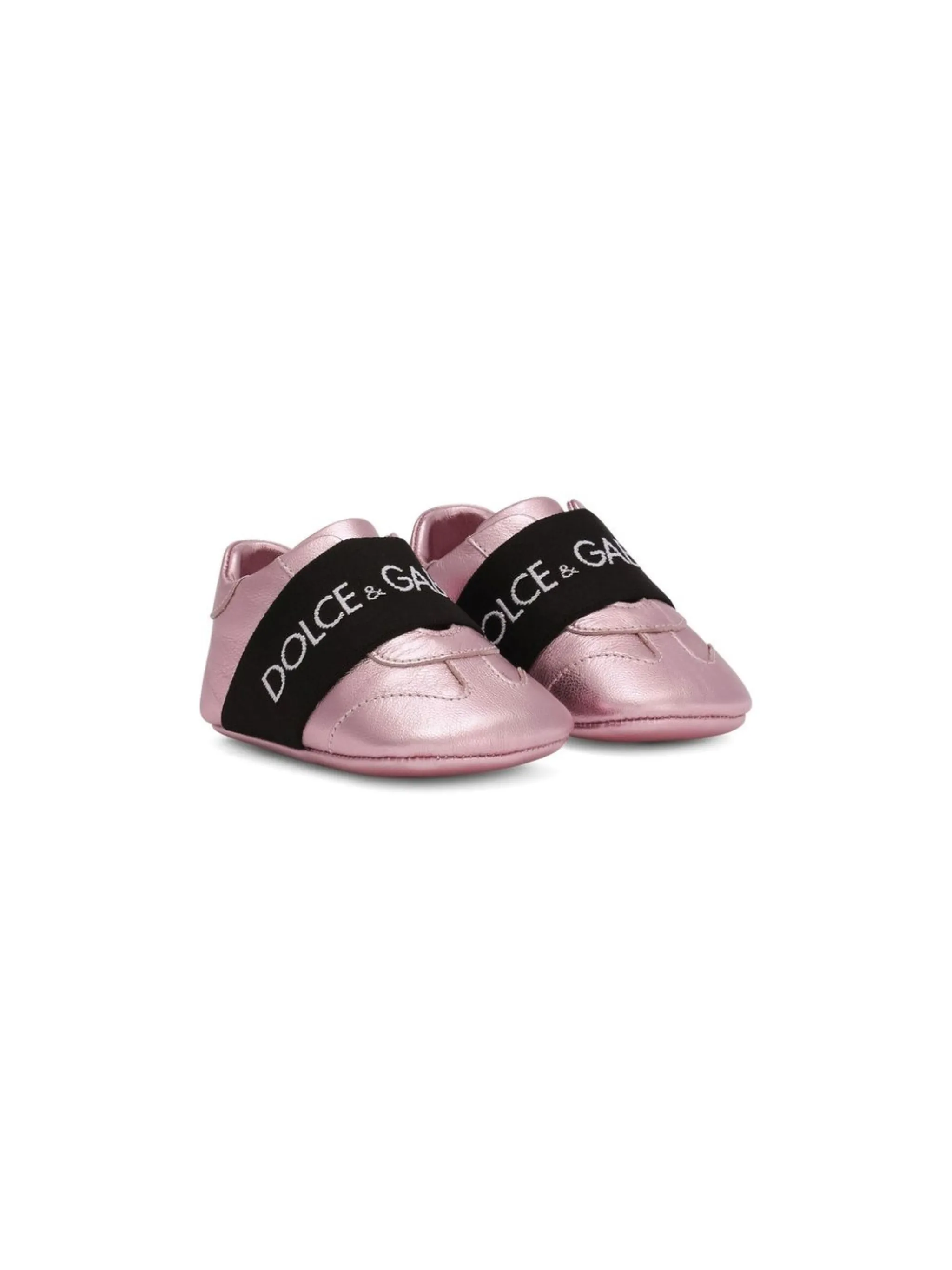 

Кожаные слипоны Dolce & Gabbana Kids, розовый