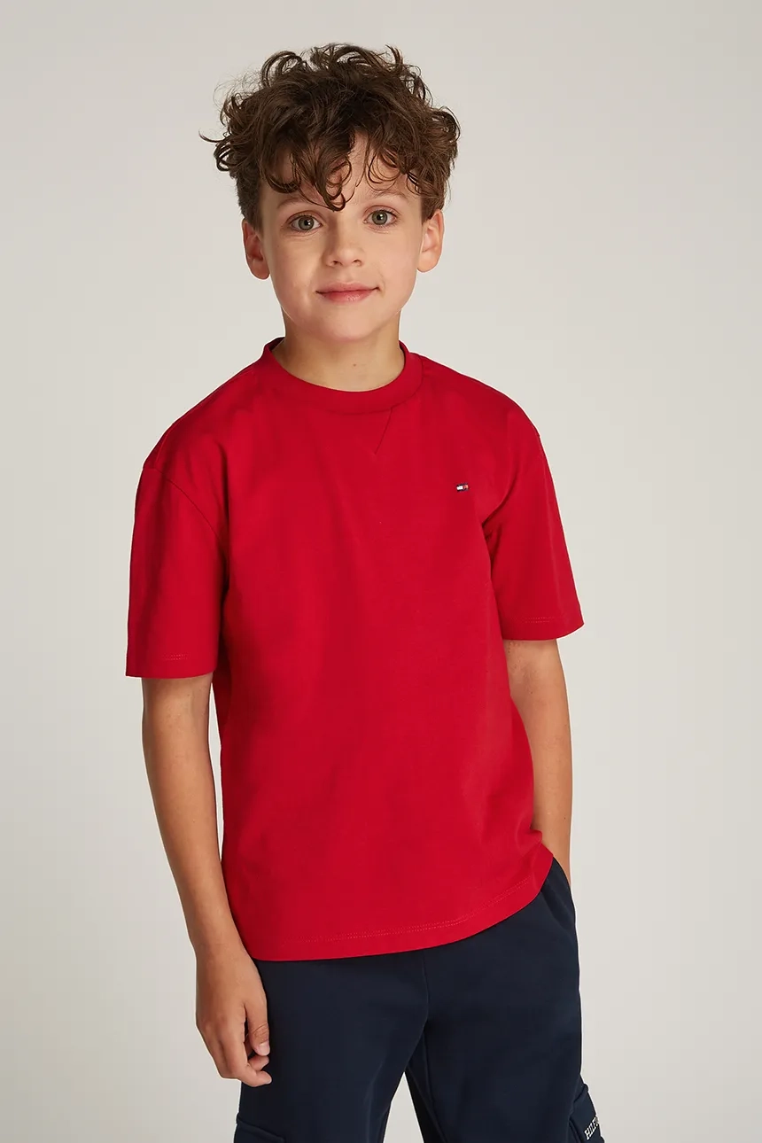 

Хлопковая футболка для детей Tommy Hilfiger, красный