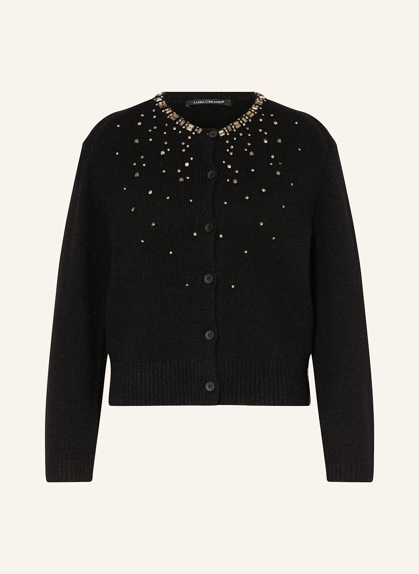 

Кардиган с альпакой и драгоценными камнями Luisa Cerano, черный