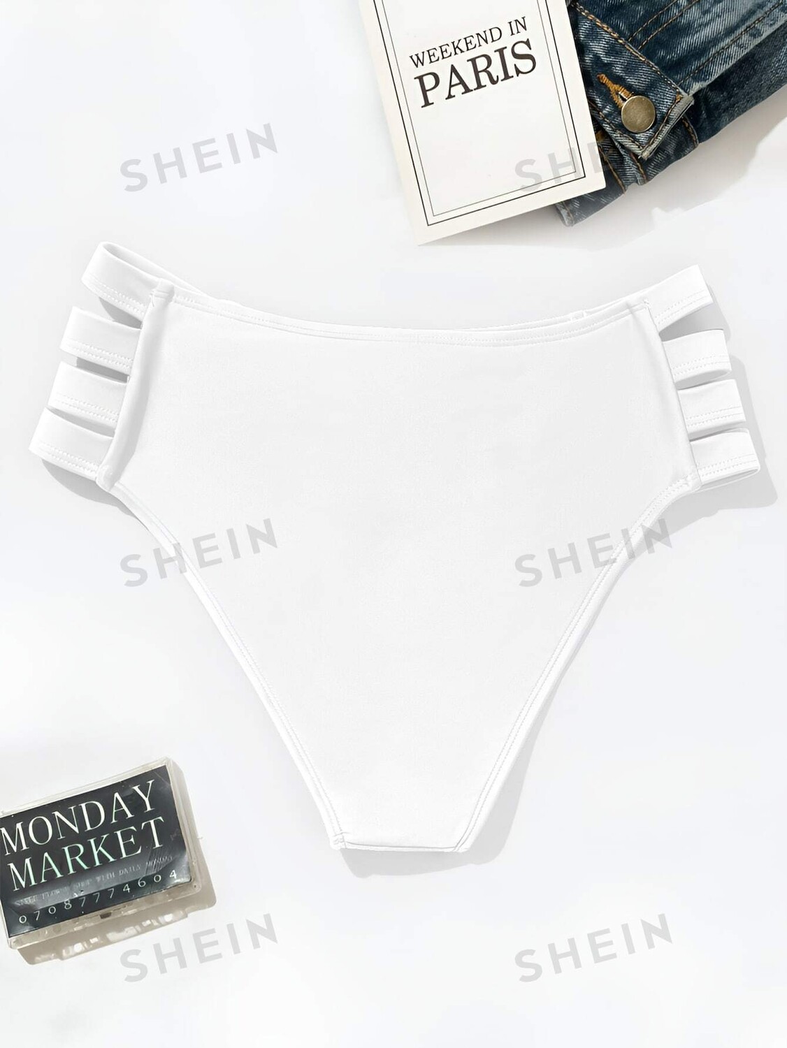 

Купальник Shein Swim Vcay с вырезом внизу, белый