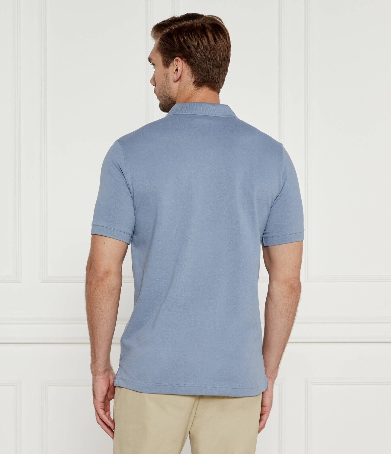 Поло Calvin Klein Slim Fit stretch pique, небесно-голубой — фото 3