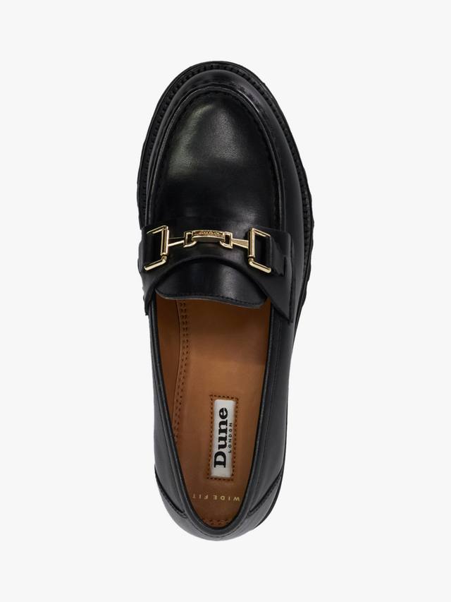 Инновационные широкие массивные кожаные лоферы Dune London, Black — фото 3