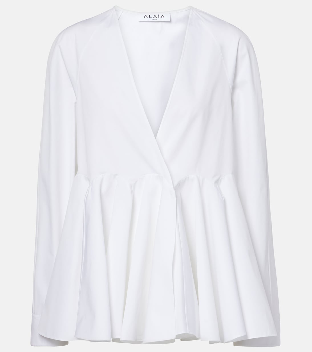 

Расклешенная хлопковая блузка Alaïa, Blanc