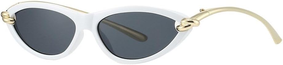 

Популярные модные солнцезащитные очки «кошачий глаз» конфетных цветов для женщин, овальные, с полой оправой, с защитой от УФ-излучения UV400 для мужчин SKFGNX, White Gray