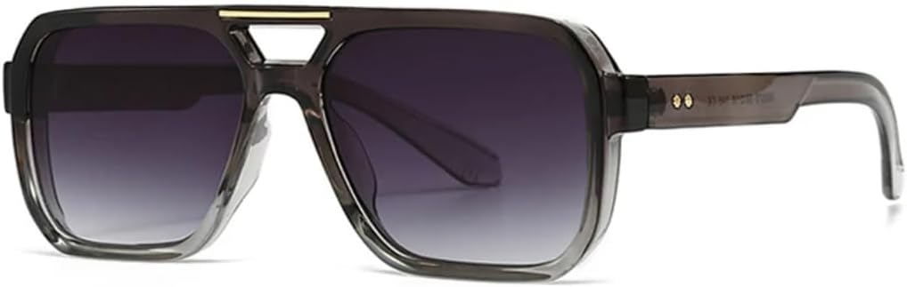 

Модные солнцезащитные очки с двойной перемычкой для женщин и мужчин, в стиле ретро, ​​с заклепками, защита от УФ-излучения UV400, градиентный дизайн для активного отдыха TVTBBVV, Grey Grey Gradient