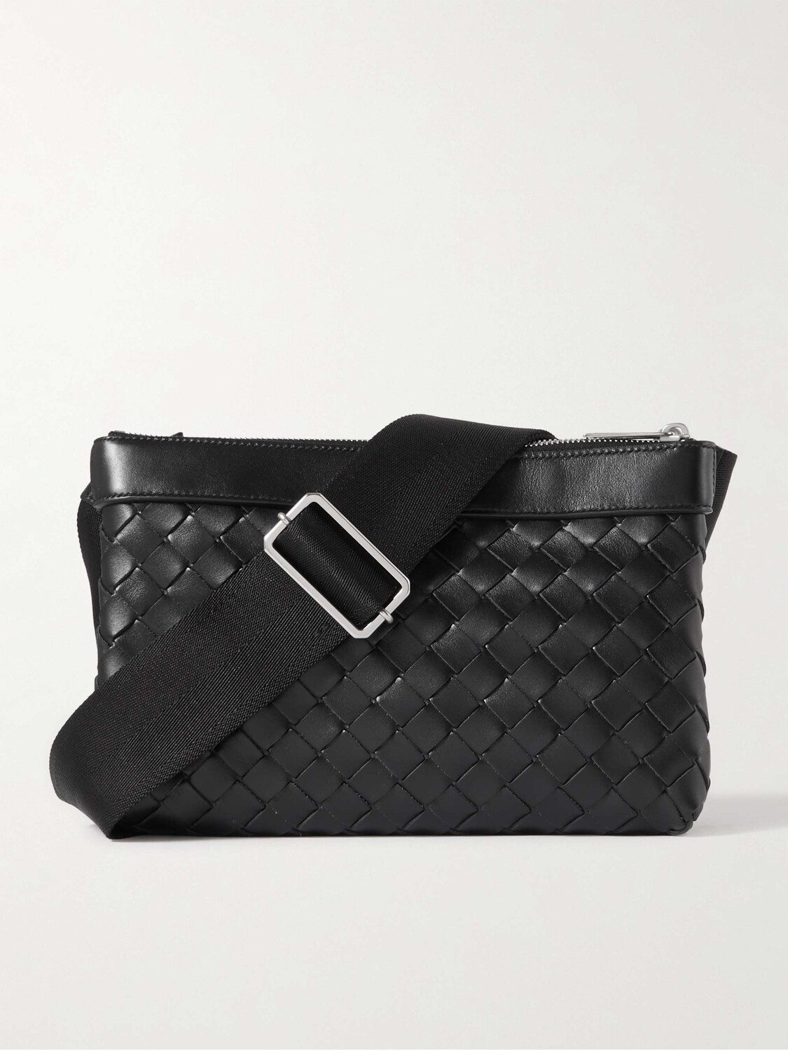 

Кожаная сумка-мессенджер Intrecciato BOTTEGA VENETA, черный