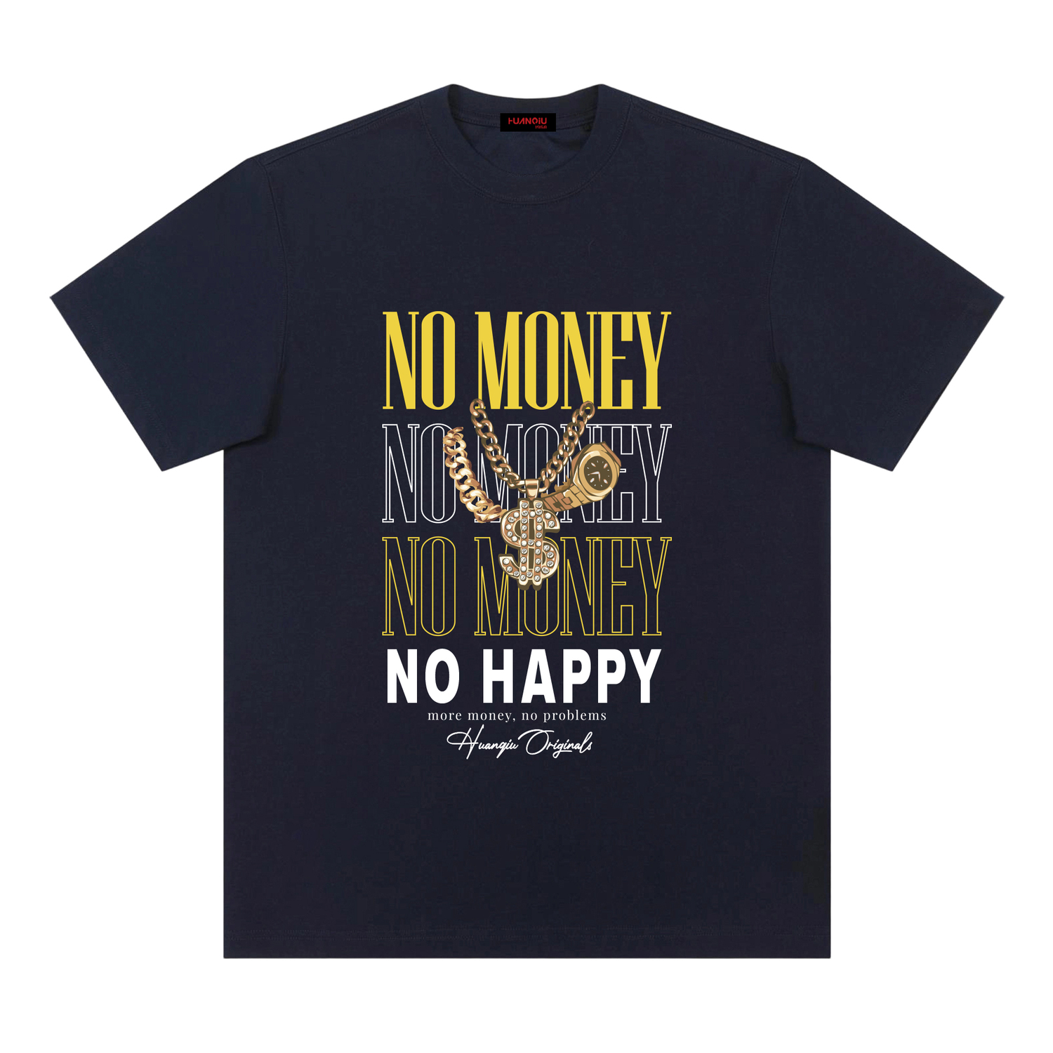 

Футболка Unisex Crew Neck тонкая Heavyweight HUANQIU, темно-синий