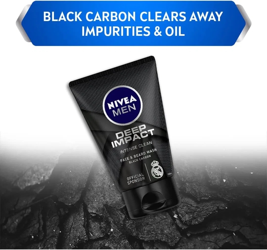 Гель для умывания Nivea — И бритья Men Deep Impact с черным углем, 100 мл — фото 3