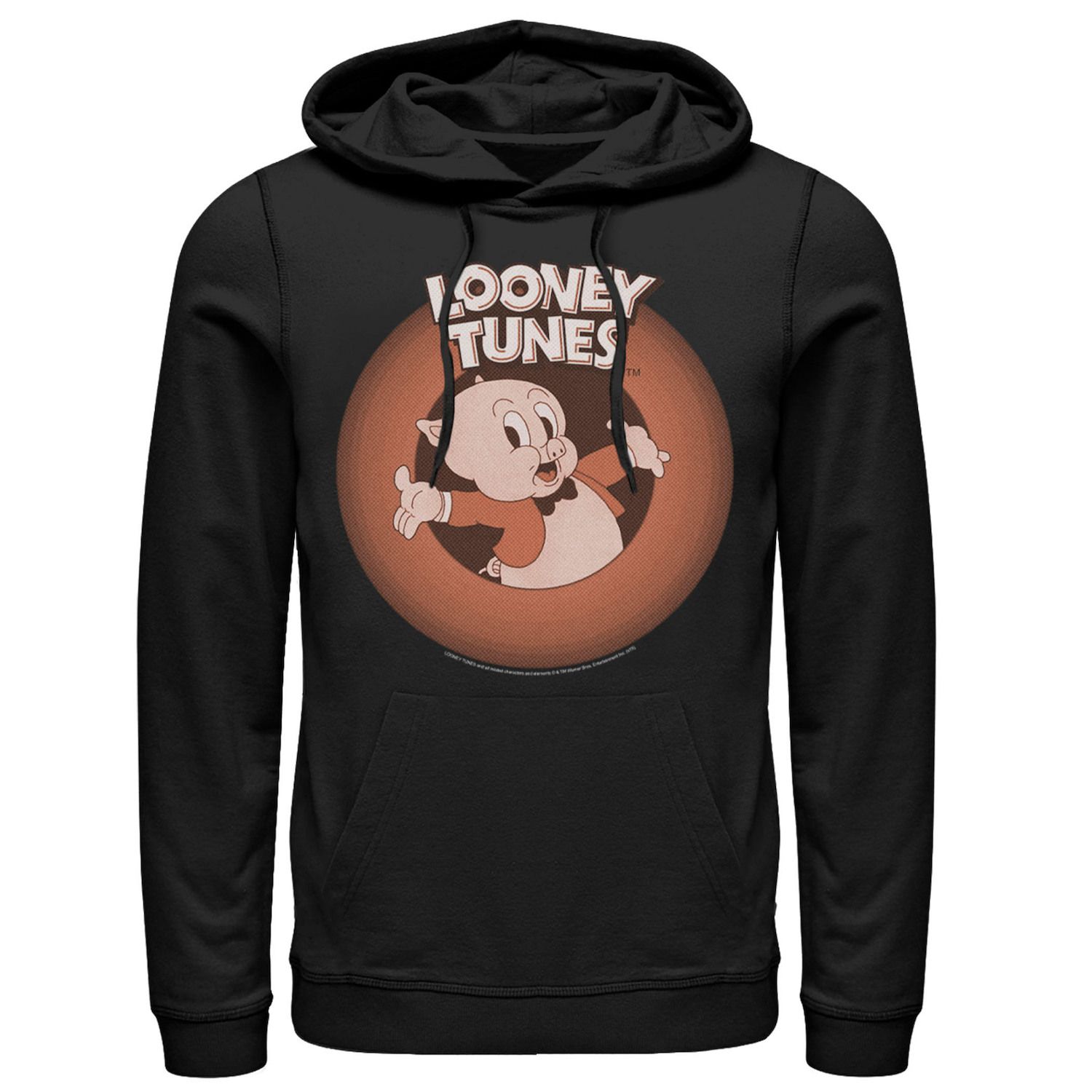 

Мужская классическая толстовка с круглым портретом Looney Tunes Porky Pig Licensed Character