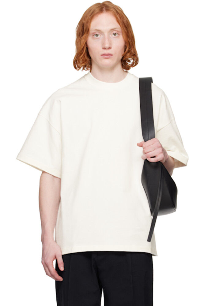 

Белая футболка с логотипом и флагом на плече Jil Sander