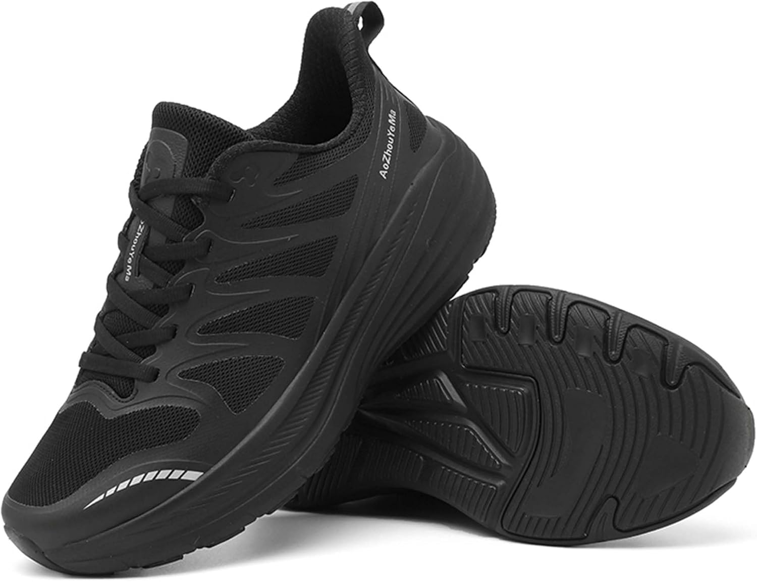 

Мужские и женские беговые кроссовки с амортизацией и противоскользящей подошвой, для тренировок, бега по дороге, модные кроссовки для улицы и повседневной ходьбы Dzbajrqm, черный