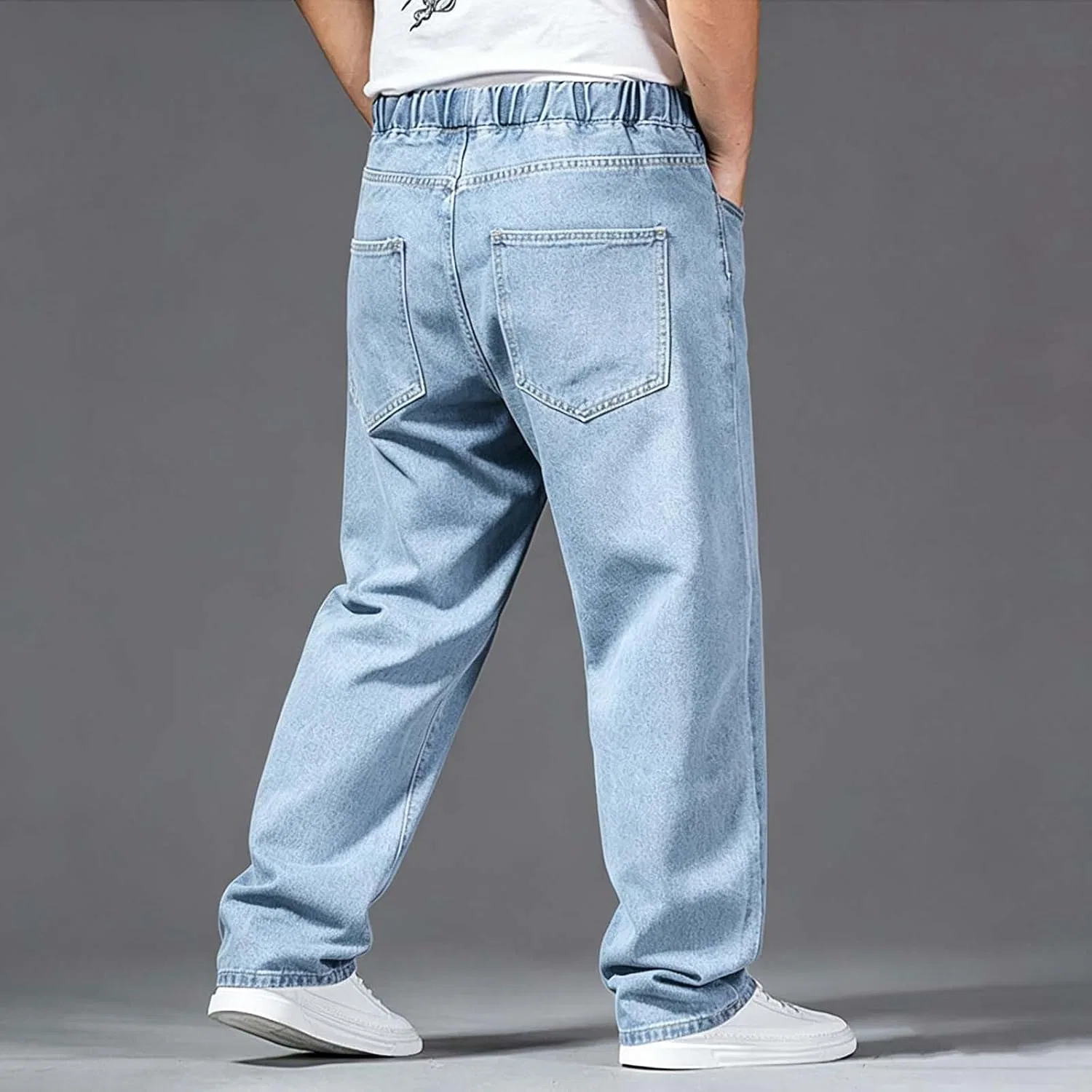 Джинсы повседневные джинсовые с карманами, Light Blue — фото 3