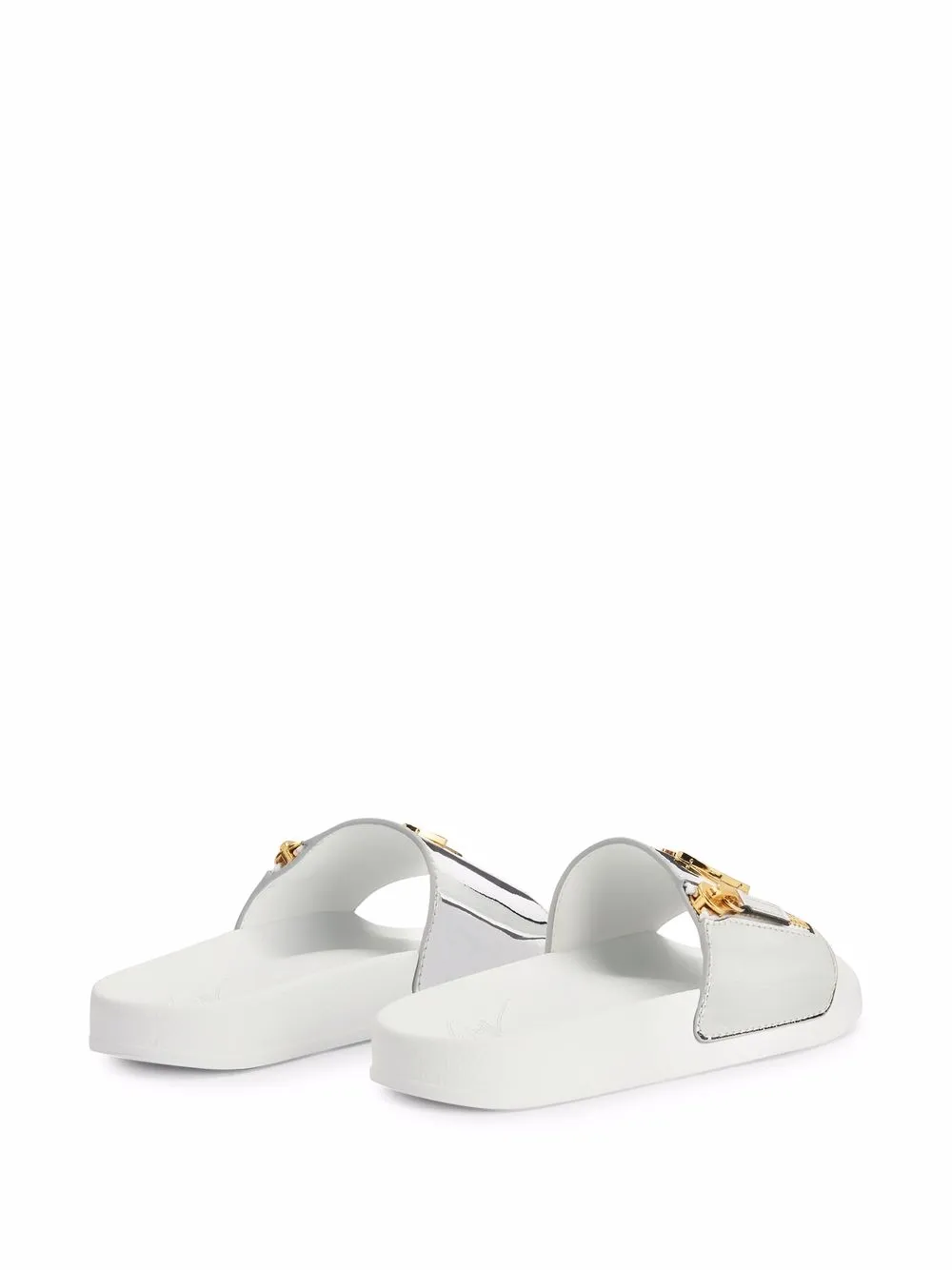 Шлепанцы Brett с логотипом Giuseppe Zanotti, серебяный — фото 3