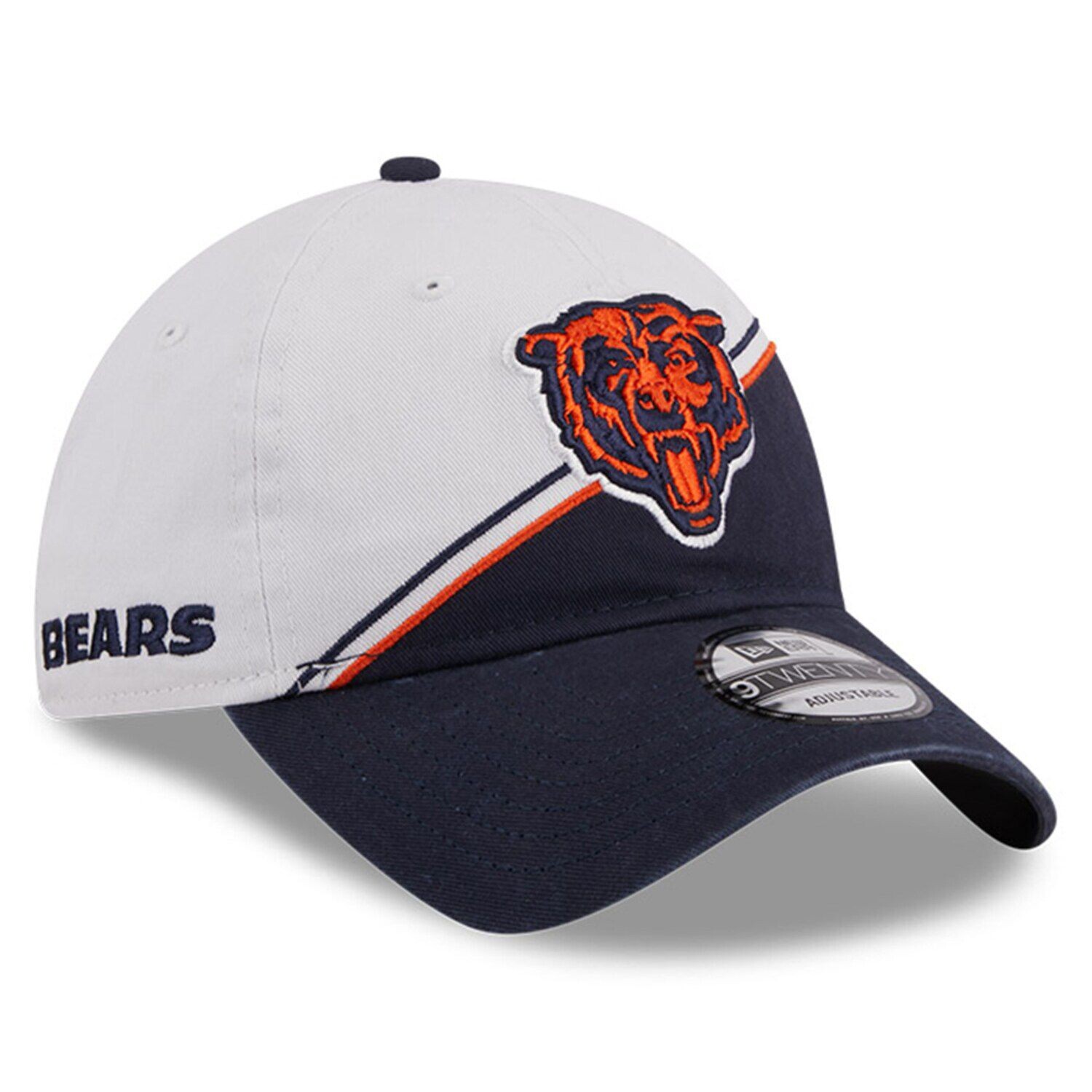 

Мужская регулируемая кепка New Era белый/темно-синий Chicago Bears 2023 Sideline 9TWENTY