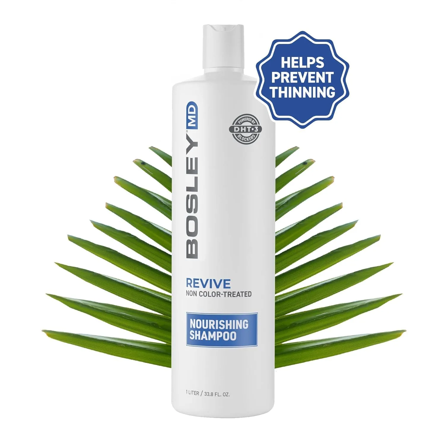 BosRevive Nourishing Shampoo для заметно редеющих волос без окрашивания - восстанавливает редеющие волосы, удаляет DHT, остатки средств и загрязнений, улучшает кровообращение кожи головы, без сульфатов, 1 л 958.23 г Bosleymd — фото 2