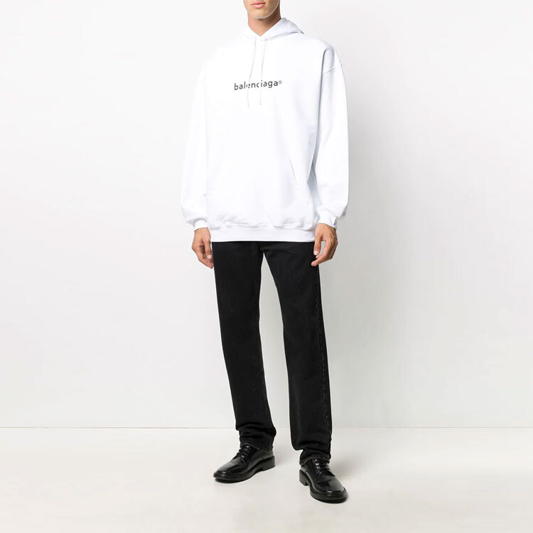 Мужская новая толстовка с капюшоном Copyright Medium Fit Balenciaga, белый — фото 2