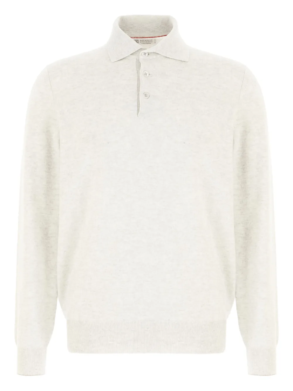

Кашемировый свитер с воротником поло Brunello Cucinelli, серый