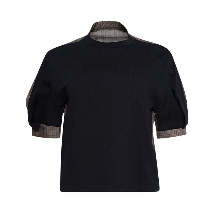 

Футболка Sacai Spun Organza Jersey T-Shirt 'Brown Check', коричневый