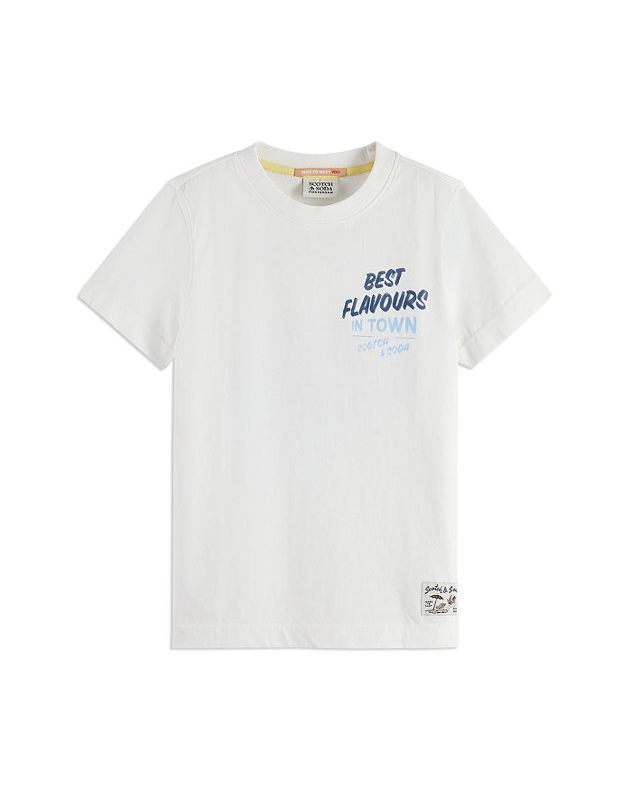 

Футболка классического кроя для мальчиков - малыши, подростки Scotch & Soda, белый