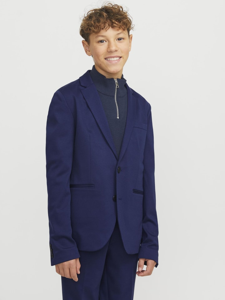JACK & JONES Junior Однобортный пиджак средневекового синего цвета — фото 2