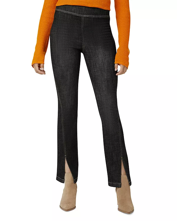 

Черные джинсы Crosshatch с высокой посадкой и расклешенными штанинами. Hue, черный