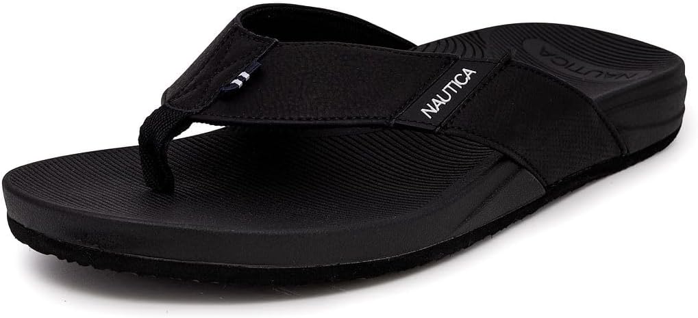 

Мужские шлепанцы для душа Nautica - удобная водонепроницаемая пляжная обувь на каблуке-сланце, черный