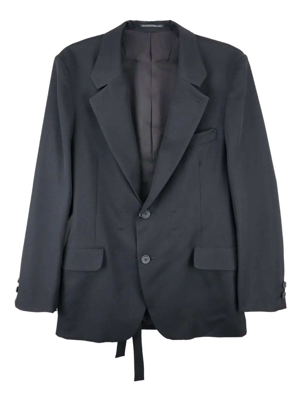 

Шерстяной жакет с поясом Yohji Yamamoto, черный