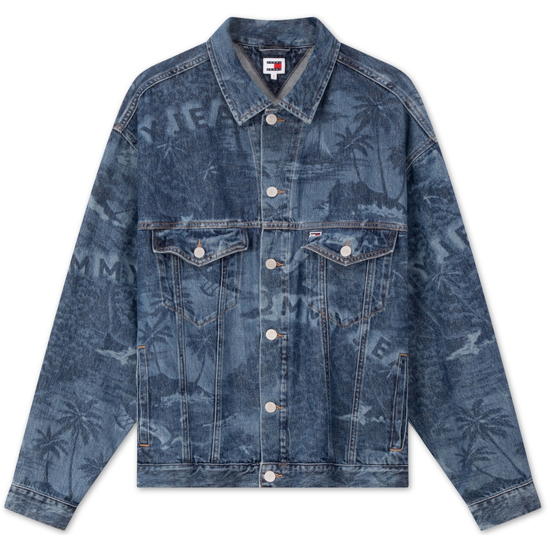 Tommy Hilfiger Джинсовая куртка унисекс темно-синего цвета, Dark Denim Blue 1A5 — фото 3