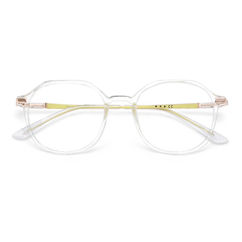 

MK MINGKU Пластиковая оправа для очков круглой формы унисекс, Transparent Frame