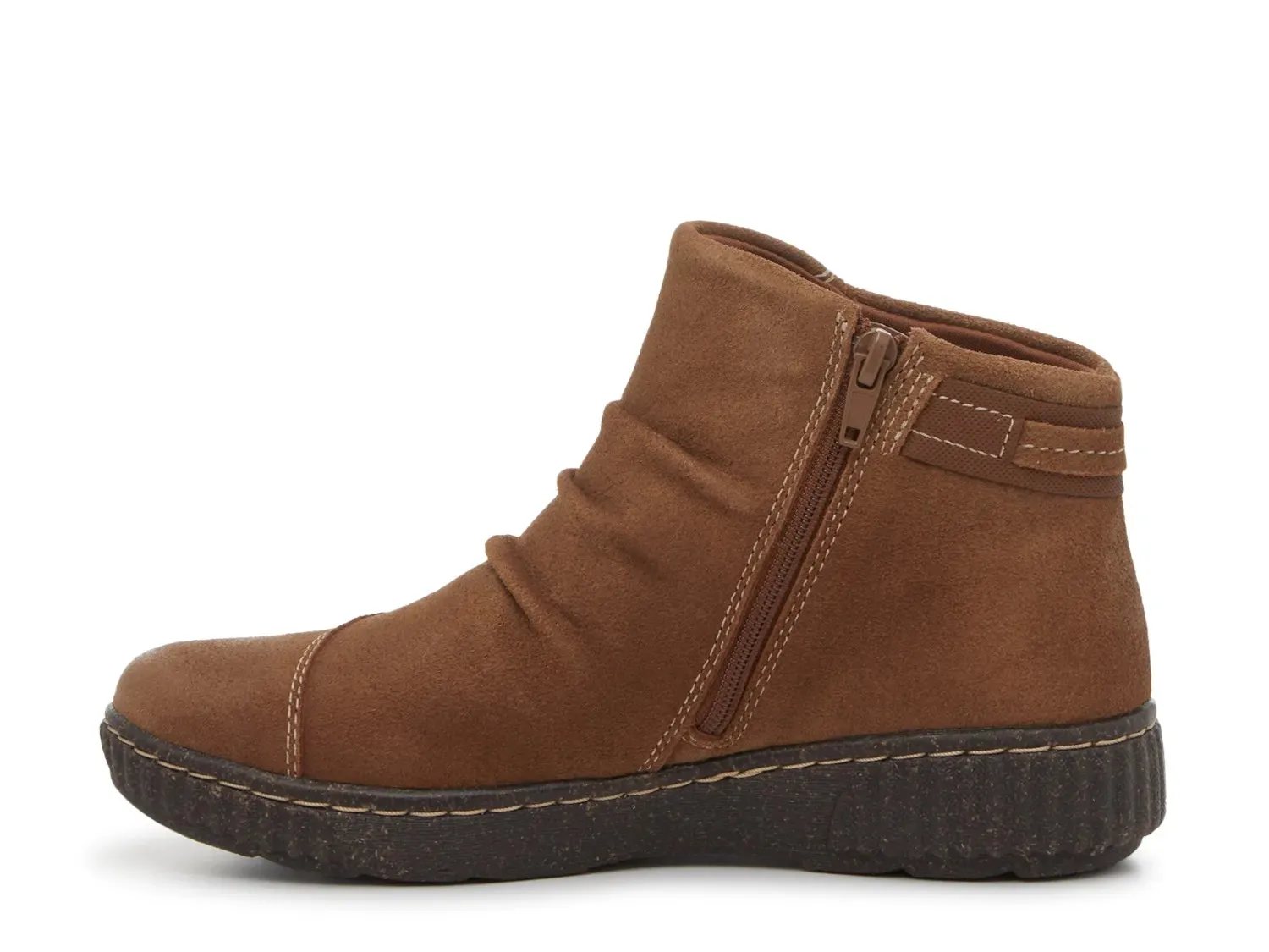 Ботинки женские Clarks Caroline Derby замшевые со сборкой, темно-коричневые — фото 3