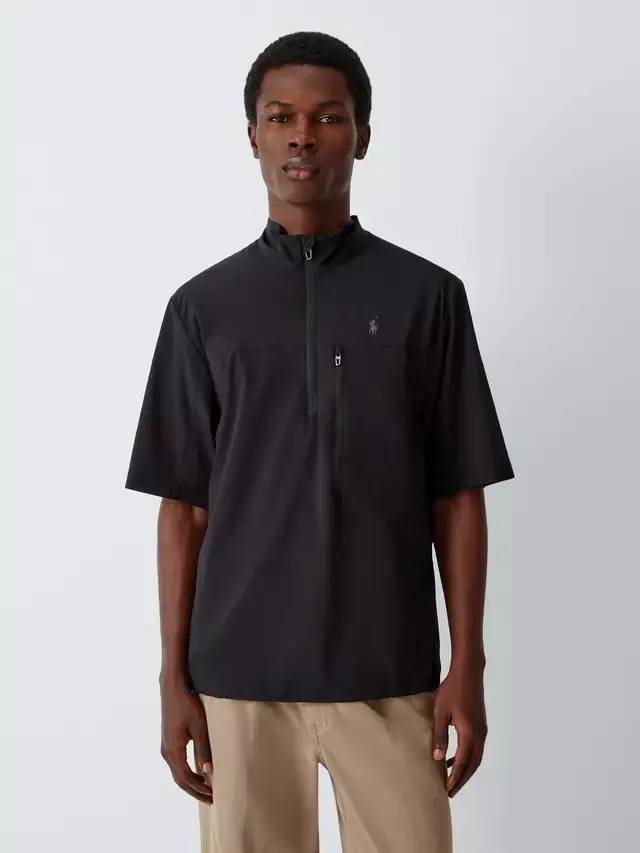 Толстовка Polo Golf от Woven с застежкой-молнией до середины груди, черная Polo Ralph Lauren