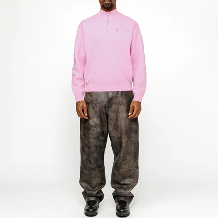 Джемпер Stüssy с полумолнией и воротником-стойкой Stussy, слоновая кость — фото 3