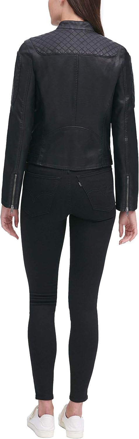 Женская куртка Levi's из искусственной кожи, черный — фото 3