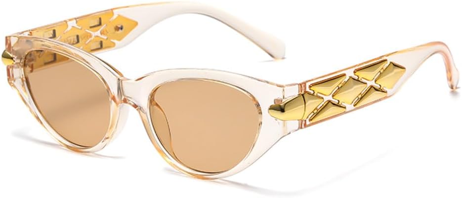 

Классические солнцезащитные очки «кошачий глаз» для женщин, винтажная маленькая оправа, ретро-очки для активного отдыха, защита от ультрафиолета UV400 generic, Champagne Brown