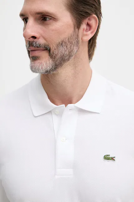 Лонгслив мужской хлопковый Lacoste, белый — фото 4