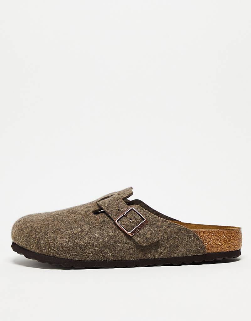 Сабо унисекс Boston Birkenstock из шерсти цвета какао