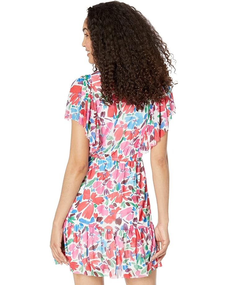 

Платье Donna Morgan Mini Dress w/ Flutter Sleeve, цвет Soft White/Hot Pink