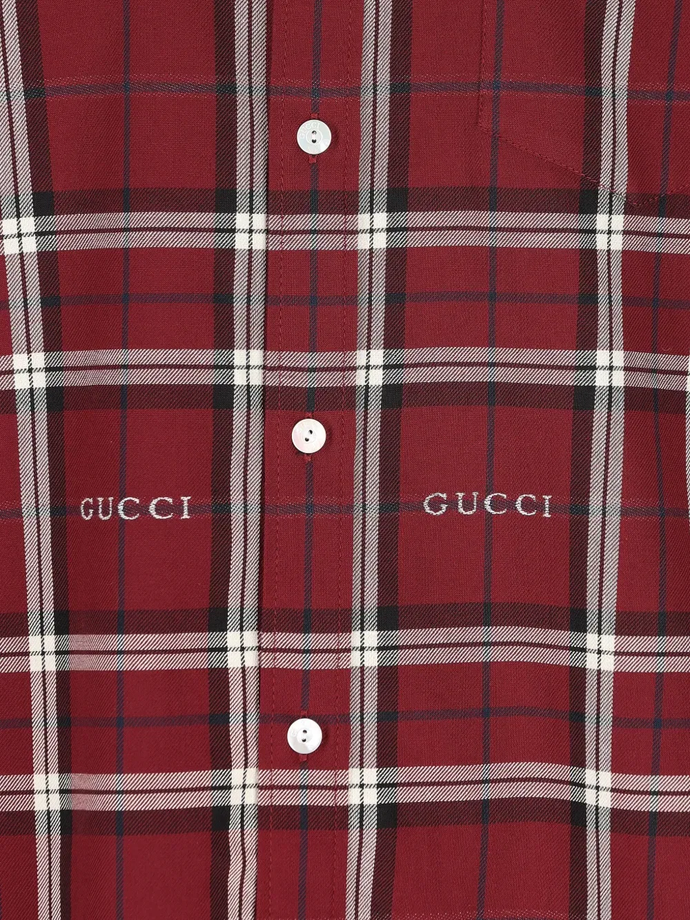 Рубашка с узором Gucci, бордовый — фото 4