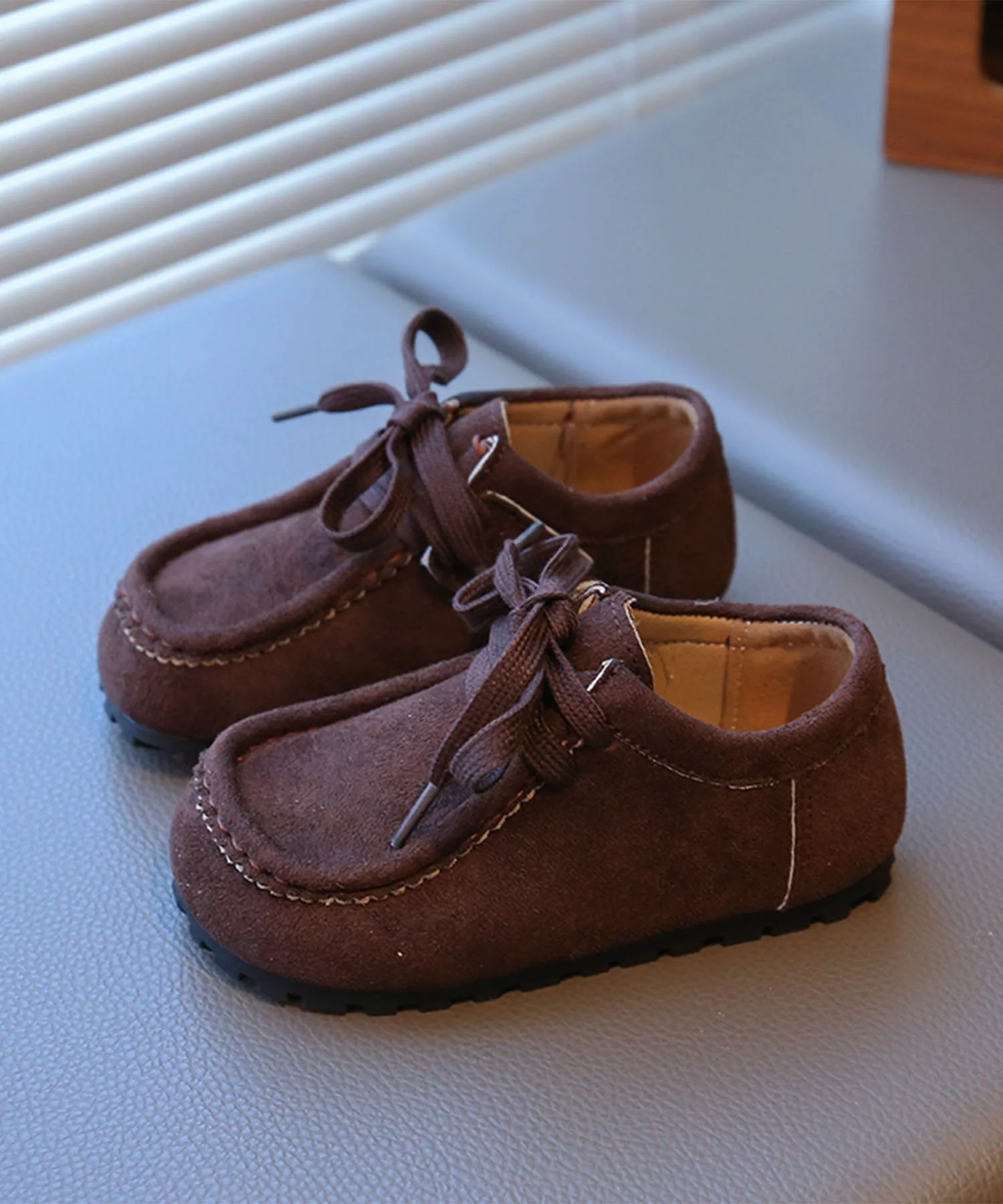 Детские замшевые мокасины Aimoha Kids, coffee
