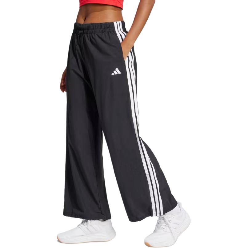 Adidas Женские брюки-парашют lifestyle woven с тремя полосками черно-белые — фото 3