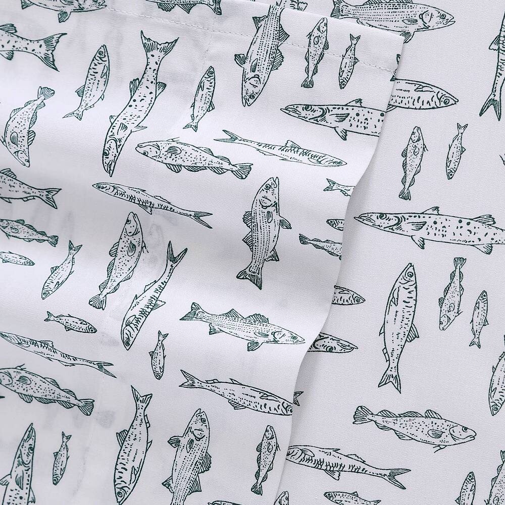 

Комплект хлопкового постельного белья Eddie Bauer, цвет Green Fish