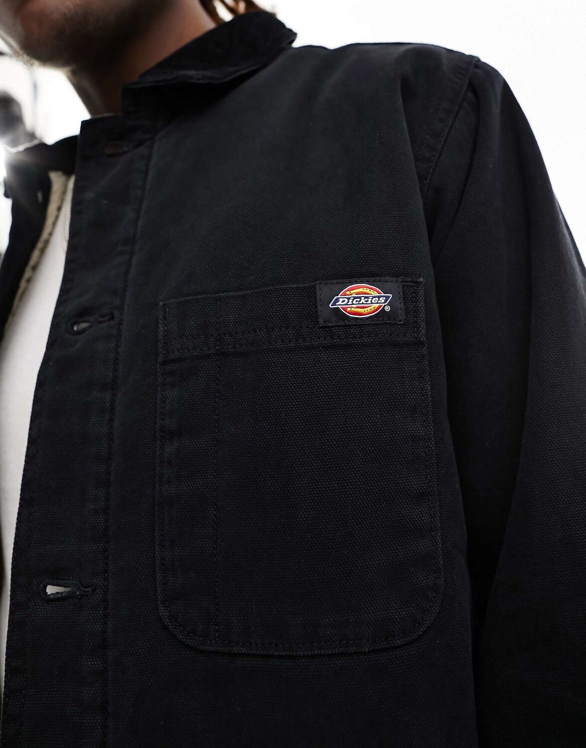 

Черная куртка Dickies Dickies из парусины на подкладке из борга, Черный, Черная куртка Dickies Dickies из парусины на подкладке из борга