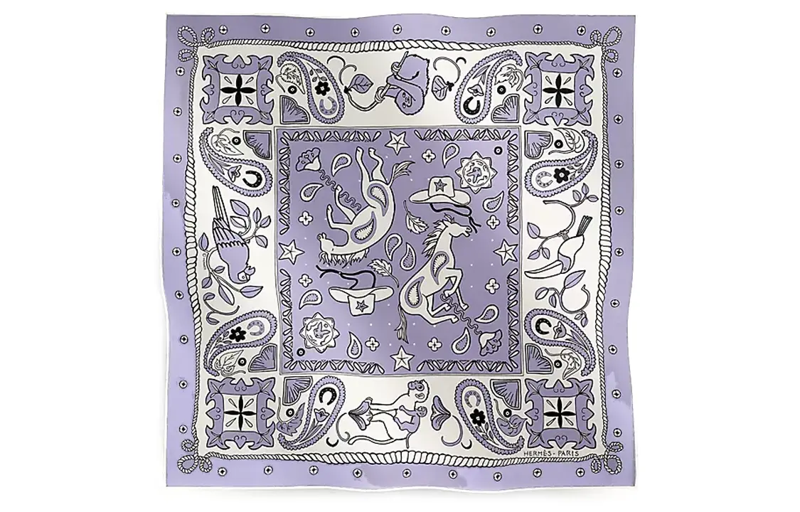 

HERMES Шёлковый шарф женский фиолетовый, Purple